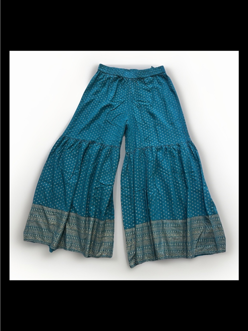 Live smart Wife Leg Pull In Women's Tired Pants Sz L Green Boho